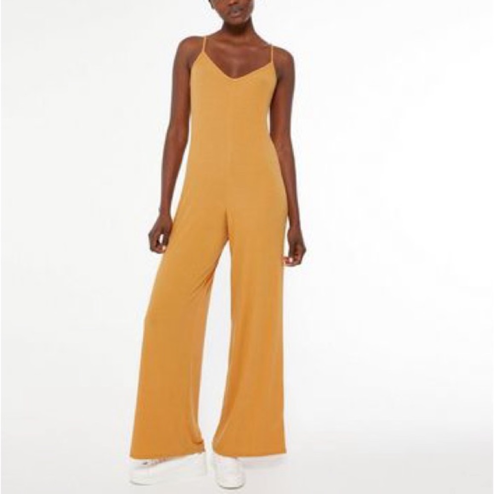 Re:Named White and Mustard Striped Jumpsuit